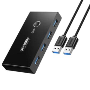 HUB KVM UGREEN US216 2 ENTRADAS Y 4 SALIDAS USB-A 6 PUERTOS 480MBPS INCLUYE DOS CABLES USB-A 3.0 30768