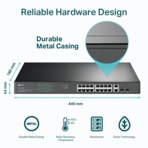 SWITCH TP LINK 18 PUERTOS GIGABIT RACKMOUNT TL-SG1218MP