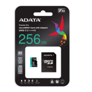 MEMORIA MICRO SD 256GB CLASE 10 ADATA  AUSDX256GUI3V30SA2-RA1
