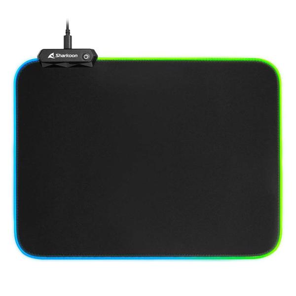 MOUSE PAD GAMING RGB SHARKOON 1337 V2 360 36X27CM TEXTIL Y GOMA 4044951029976