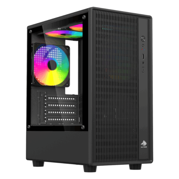 CASE EAGLE WARRIOR CG02ANRA002C TORRE PEQUEÑA CON 3 ABANICOS PANEL DE VIDRIO LATERAL