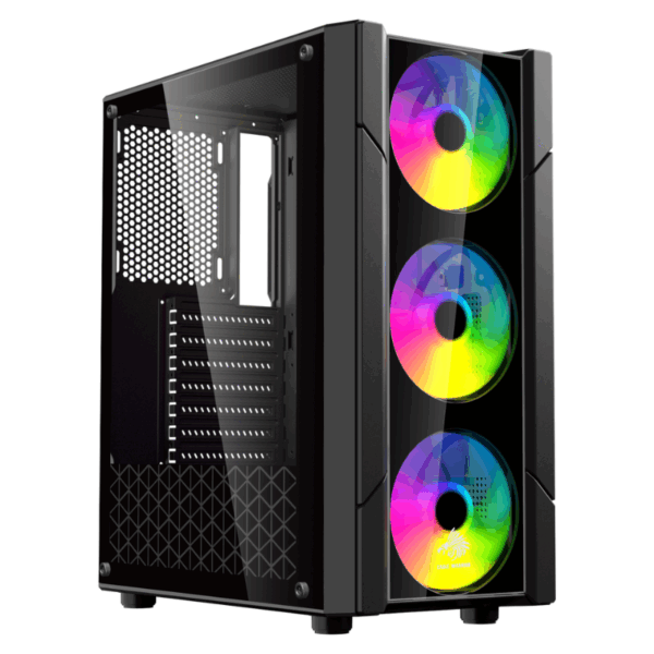 CASE EAGLE WARRIOR CG13ALRA001C TORRE MEDIA CON 3 ABANICOS PANEL DE VIDRIO LATERAL