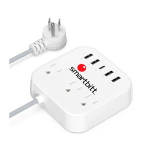 REGLETA PROTECTOR DE PICOS SMARTBITT TRAVELER POWER STRIP 3 OUTLETS 5USB SBSS-B3-5U