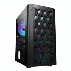 CASE GAMING RGB EAGLE WARRIOR CG06AKRA001C MINI TOWER VENTILADORES 3 DE 120MM CON VIDRIO LATERAL Y MALLA FRONTAL