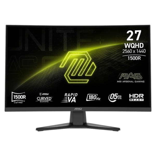 MONITOR GAMING MSI MAG 275CQF E18 27" CURVO 2560 X 1440 180HZ ADAPTIVE-SYNC DP Y HDMI 9S6-3CE91H-004
