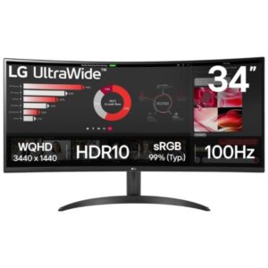 MONITOR GAMING LG 34WR50QK-B 34" CURVO 3440 X 1440 100HZ WQHD VA HDR10 DP Y HDMI