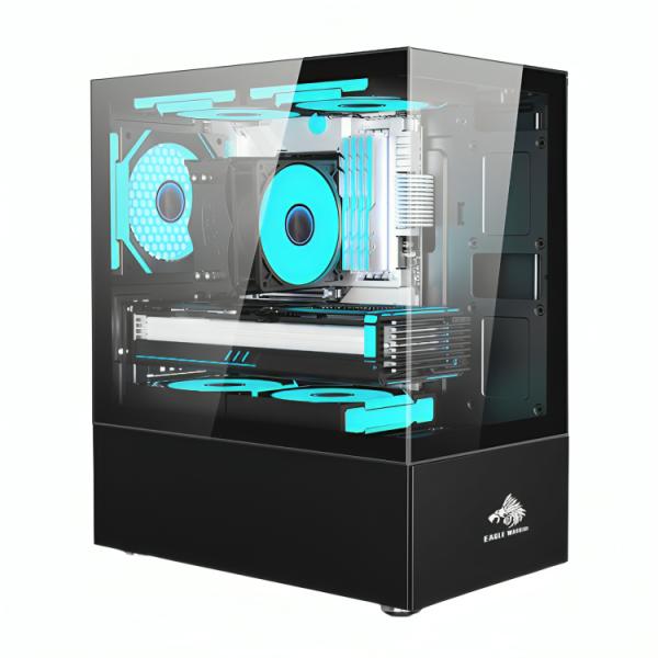 CASE RGB EAGLE WARRIOR CG01Q8RA003C VENTILADORES ARGB 3 DE 120MM VIDRIO TEMPLADO