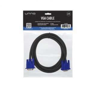CABLE UNNO TEKNO VGA 1.8M/6FT BLACK CB4016BK