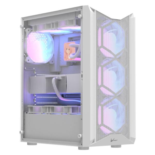 CASE ARGB FORMULA V LINE AIR POWER G1 PLUS WHITE MID TOWER VENTILADORES 6 DE 120 MM CON MALLA FRONTAL Y VIDRIO LATERAL 4711401663591